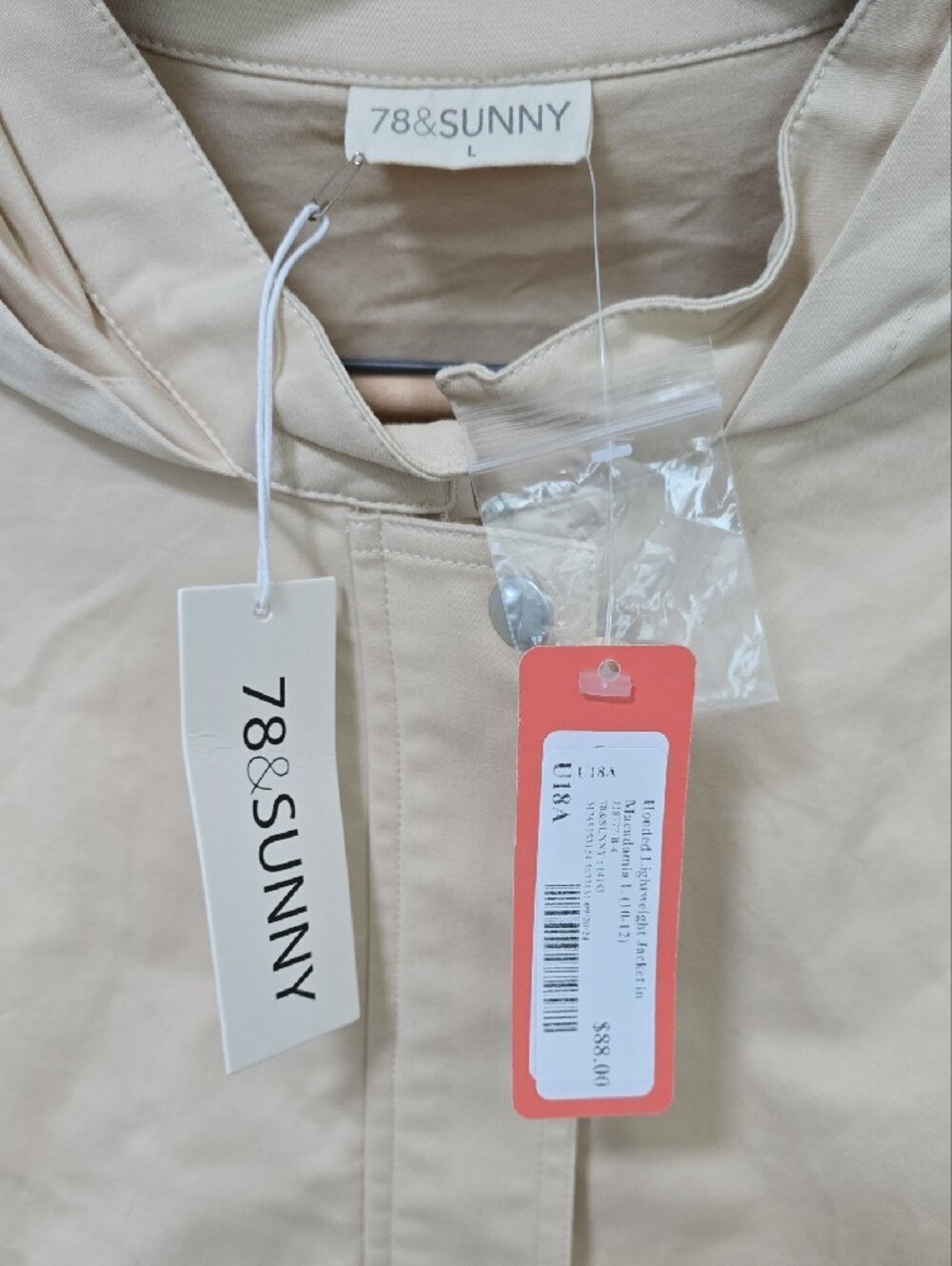 78 & Sunny Women's Cream Hooded Jacket - Picture 2 of 6
